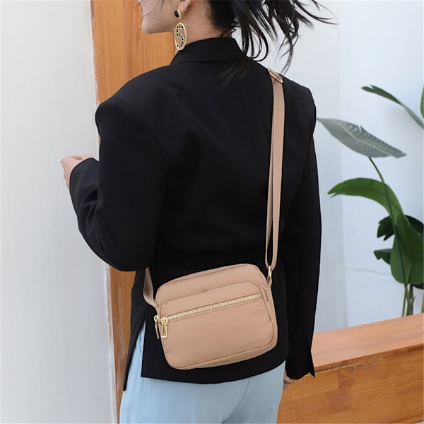 Dam Nylon Messenger Cross Body Väska Axelväska Reseväska khaki