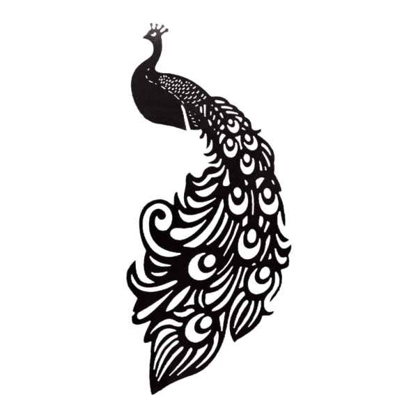 Peacock Wine Glass Card / Bröllopsbordsdekoration / Creative Black 1 PC