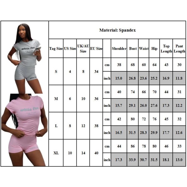 Kvinnors träningsset 2 delar yoga outfits hög midja yoga leggings shorts och sport t-shirt toppar gymkläder träningsdräkt Light grey XL