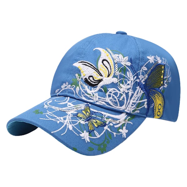 Baseballkeps med fjärilsmönster / Andningsbar och justerbar / Sport Blue