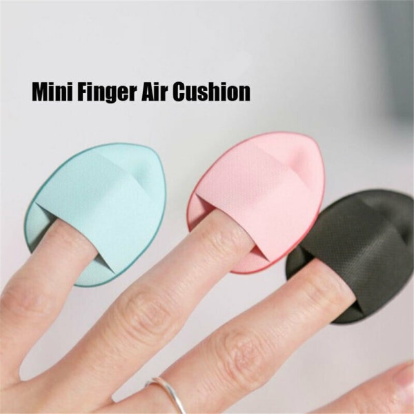 5st Mini Kosmetisk Puff Finger Form Tum Luftkudde Svamp Blue
