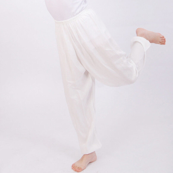 Barn Pojkars Haremsbyxor Ali Baba Byxor Lösa Hareem Yogabyxor Ålder 3-12 år White 100cm