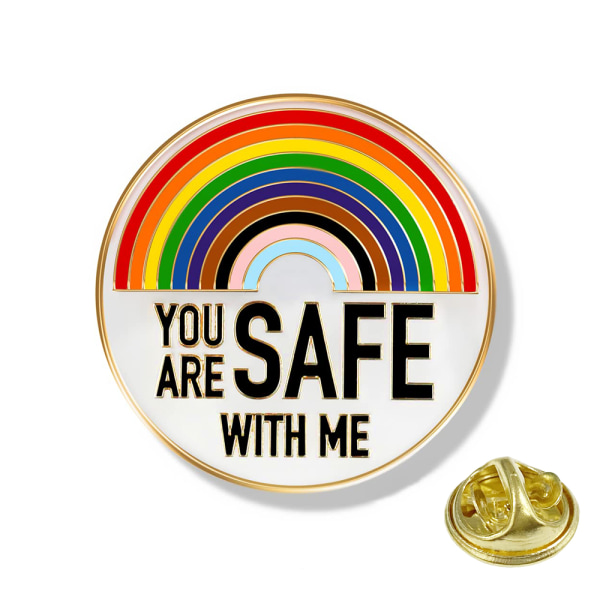 You Are Safe With Me Pride Brosch Regnbågsslagsnålsdekoration