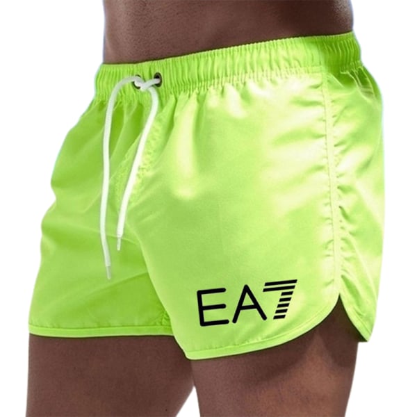 EA7 Herr Badshorts med tryck - Badbyxor - Sommarstrand - Gym Sport - Korta byxor - Badkläder Green 2XL