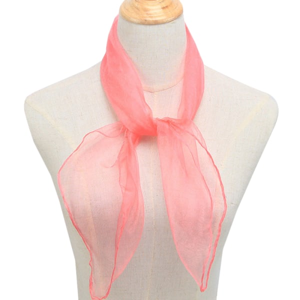 Dame 50'er firkantet chiffon hals hoved tørklæde tørklæder wrap Watermelon Red 60*60cm