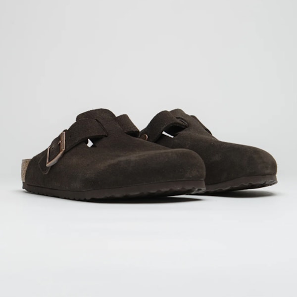 Birkenstock Boston Suede Mjuka Fotbäddsskor Unisex Halkskydd Casual Skor Mocha 36