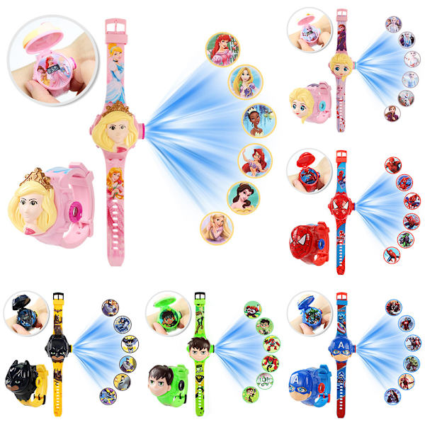 Barnens Superhjälte Frozen Armbandsur Projektor Flip Present Snow