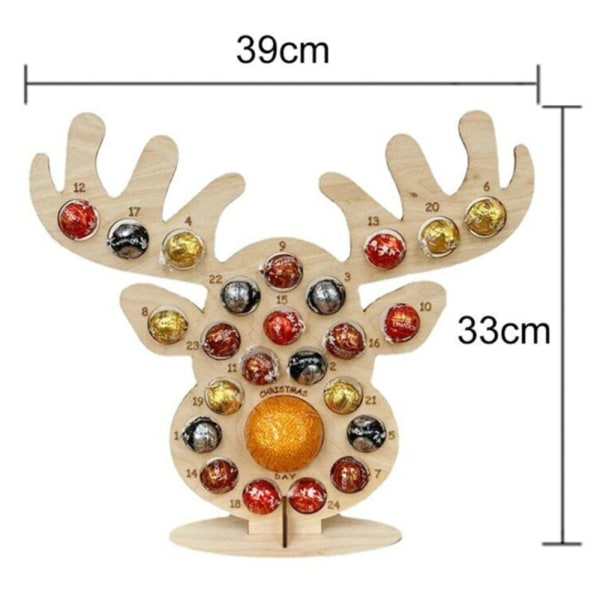Julkalender i Trä för Choklad, Dekoration för Fest Tree