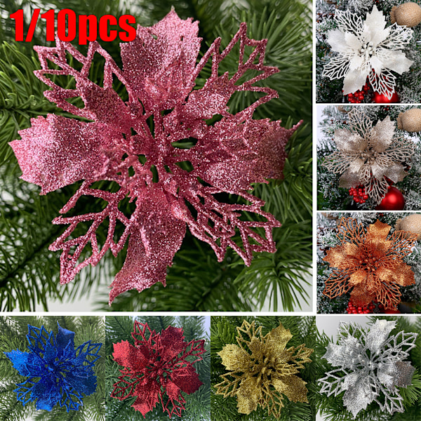 Julgranspynt 10 st Konstgjorda Blommor Bröllopsdekoration red 10PCS