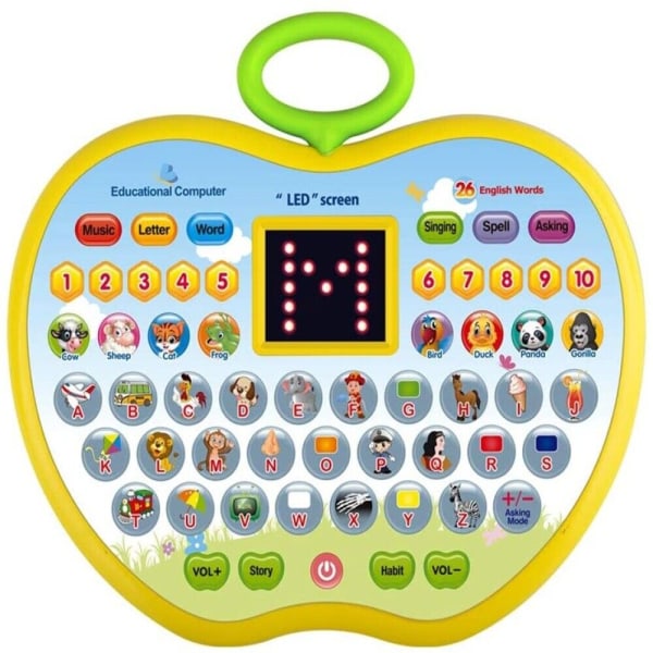 Pedagogisk tablettleksak för barn att lära sig musik, alfabet Yellow
