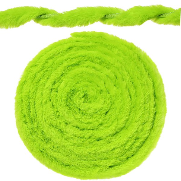 Julgransband i konstgjord päls, limegrön, mjuk och fluffig, för julgran, vinterkrans, rosetter, hantverk, kläder, dekoration 5cm*2m