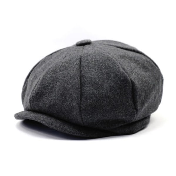 Herr Flat Hat Newsboy Cap Cabbie Peaky Baker Hat Dark Grey