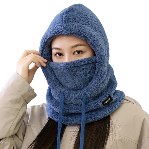 Sherpa Huva Skidmask, Sherpa Huva Hög Polar Sammet Skidmask, Vinter Balaclava Halsduk Mask för Kallt Vindskydd Sea Blue