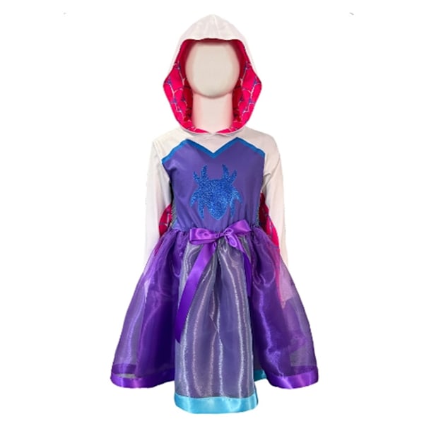 Gwen Mekko Tyttöjen Cosplay-mekot Lasten Spider-Gwen Naamiaisasu Halloween Cosplay-asut 100cm