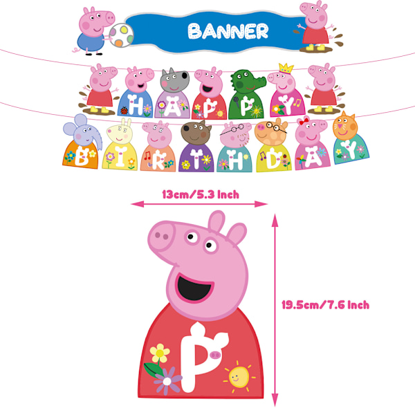 Peppa Pig-temaballonger för lyckad födelsedagsfest