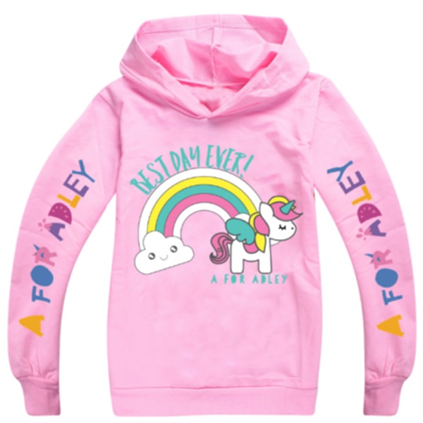 A for Adley Youtuber Barnkläder Huvtröja Hoodie Vinter pink 120cm
