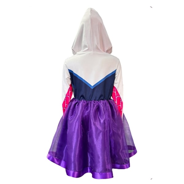 Gwen Mekko Tyttöjen Cosplay-mekot Lasten Spider-Gwen Naamiaisasu Halloween Cosplay-asut 110cm