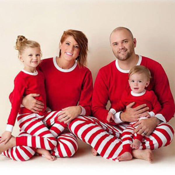 Julpyjamas för barn, vuxna och familjen Red Child 10t
