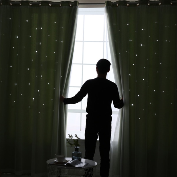 Star Window Gardin för flicka Barn sovrum Vardagsrum dekoration Grey 100cm*250CM