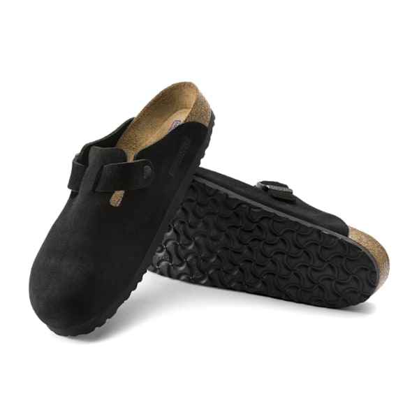 Birkenstock Boston Suede Mjuka Fotbäddsskor Unisex Halkskydd Casual Skor Black 41