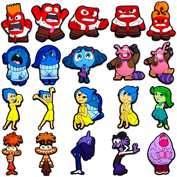 20 st Inside Out Tecknade Sko Berlocker Söta Sko Dekorationer Partygåvor För Pojkar Flickor 20PCS