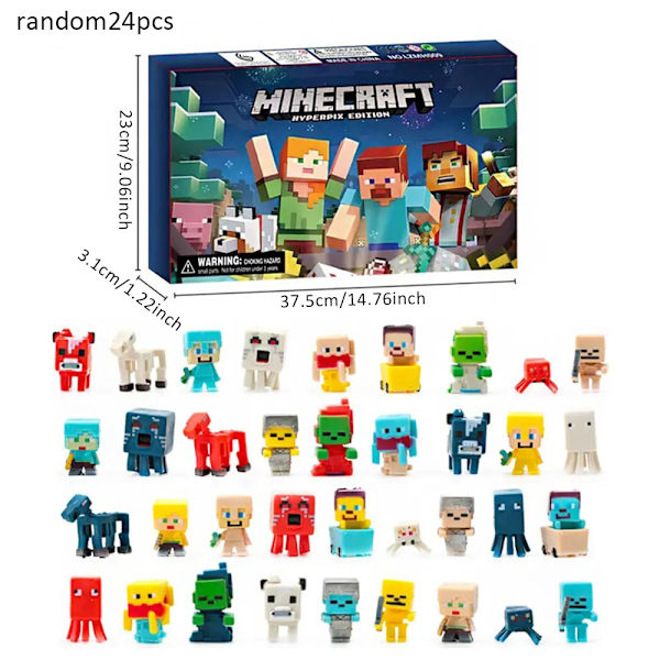 Minecraft Julefigur 24 Dages Nedtællings Julekalender 2024 Overraskelsesgave C