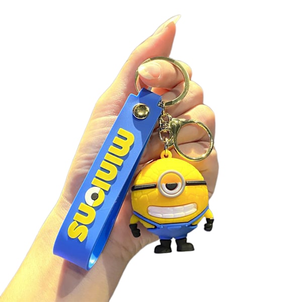 Despicable Me Minions 3D tecknad nyckelring söt anime bilhänge nyckelring väska charm barn present E