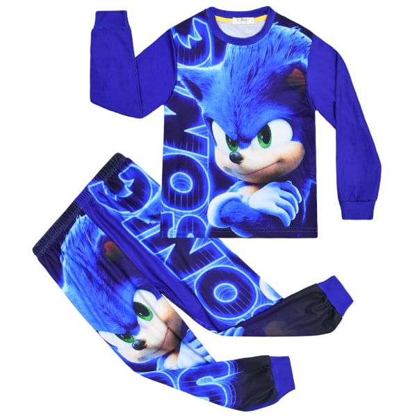 Pojkar Pyjamas Sonic 2 delar Set Nattlinne Loungewear 150cm