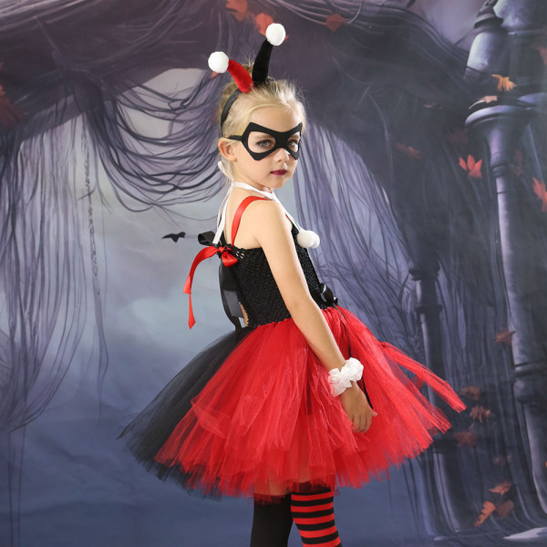 Halloween-klänning för flickor, Clown Cosplay, Bekväm Klänning för Fest 100cm