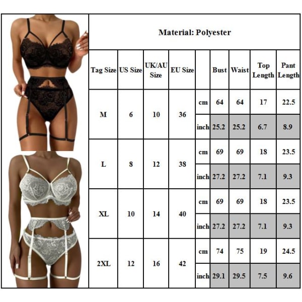 Dam Nattkläder Sheer BH & Trosor Body Doll Underkläder black XL 2e17 |  black | XL | Fyndiq