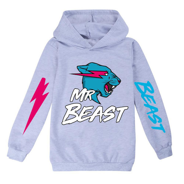 Barn Pojkars Cartoon Pullover Tröja Casual Hoodies Toppar Grey 140cm
