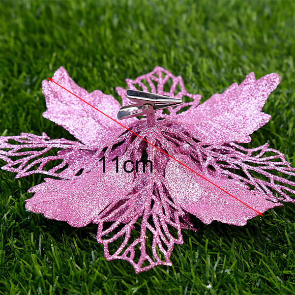 Julgranspynt 10 st Konstgjorda Blommor Bröllopsdekoration pink 10PCS