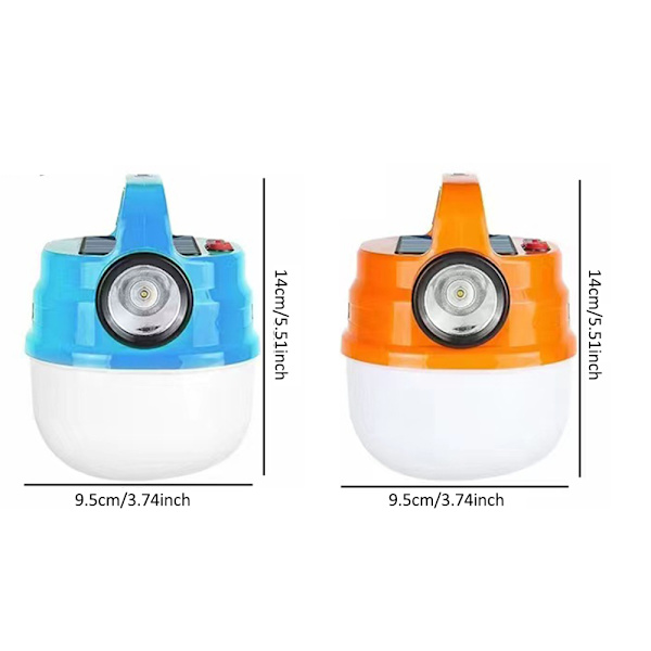 Aurinko LED Lyhty Taskulamppu USB Ladattava Ulkoilu Retkeily Telttavalot Orange