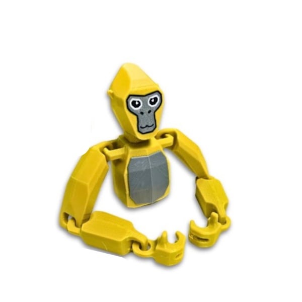 6\" 3D-printet Gorilla Tag Dyr Fidget Legetøj Actionfigurer Bevægelige Figurer Yellow