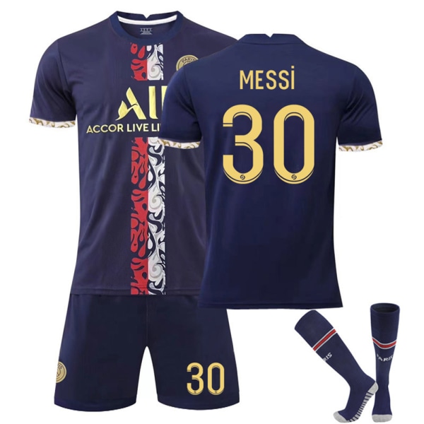 Messi nr 30 Mbappe nr 7 tröja Fotboll Fotboll Sportkläder #30 4-5Y