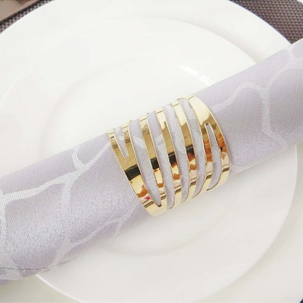 12 KPL Alloy Solki Servettipidike / Ruokapöydän Koriste Golden