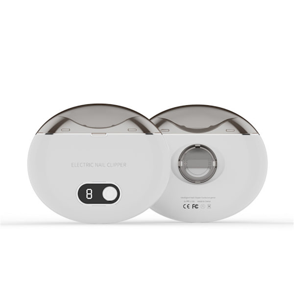 Elektrisk negleklipper, elektrisk tåneglklipper, 3-trins elektrisk negletrimmer med LCD digital display White