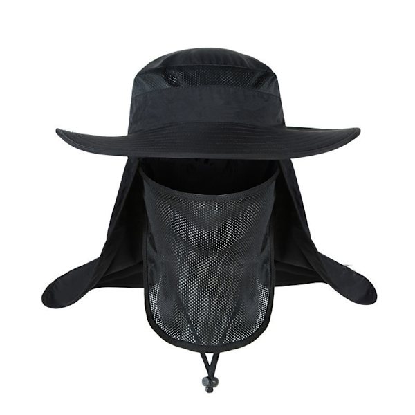 Mesh Fishmen hatte med bred skygge og klap til mænd og kvinder med maske Rose red