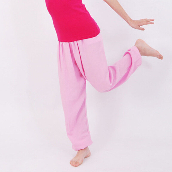Barn Pojkars Haremsbyxor Ali Baba Byxor Lösa Hareem Yogabyxor Ålder 3-12 år Pink 100cm