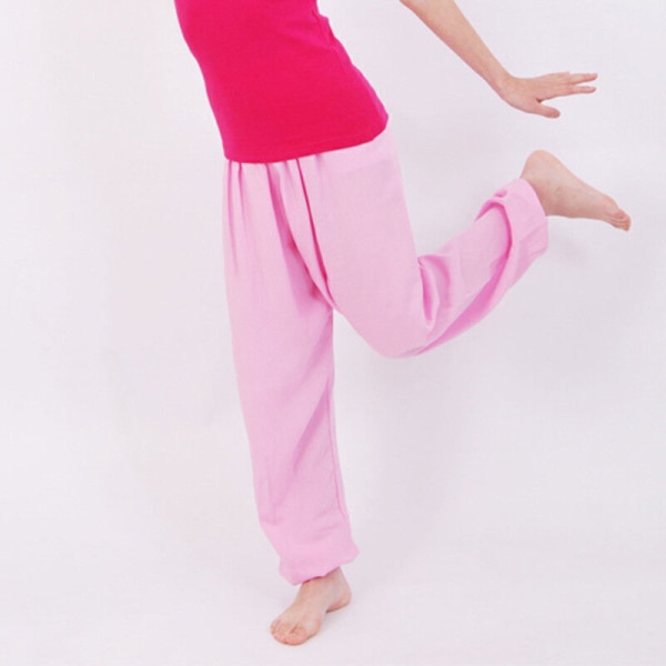 Barn Pojkars Haremsbyxor Ali Baba Byxor Lösa Hareem Yogabyxor Ålder 3-12 år Pink 120cm