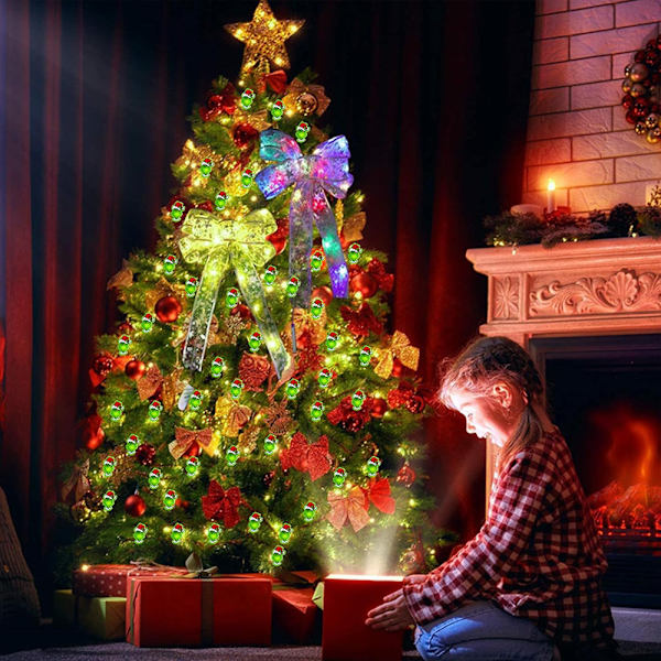 Grinch Juldekorationer 3 m 30 LED Batteridrivna Julbelysning Med Timer Gröna Julsträngljus Inomhus Dekoration För Nyår 3m