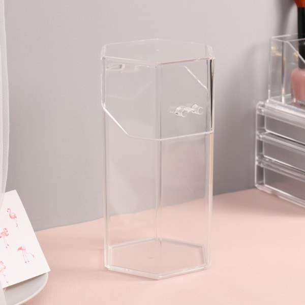 Sminkborsthållare Dammsäker Förvaringslåda Sminkorganisatör makeup brush box