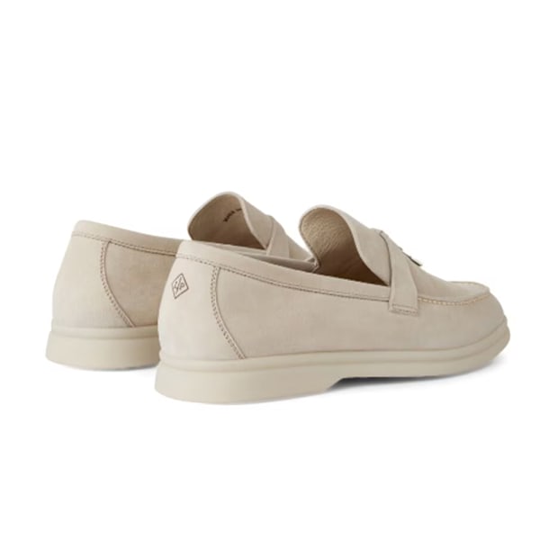 LORO PIANA Summer Charms Walk Mockasiner i mocka Grey 41