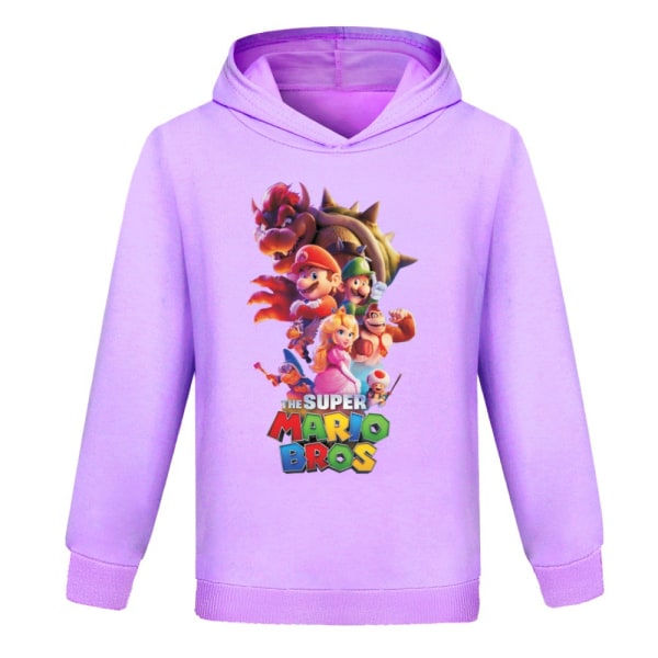 Kids Boys 3D Mario Bros Hoodie Sweatshirt Långärmad kappa purple 160cm