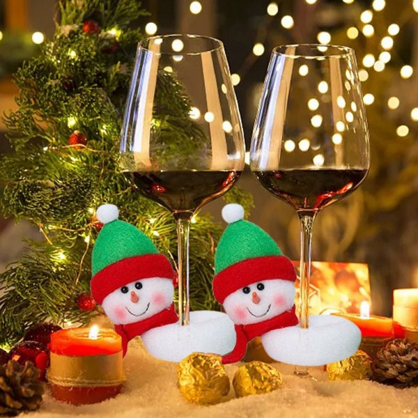 6 st julvin glaskoppflaska omslag hem fest dekoration snowman 6PCS