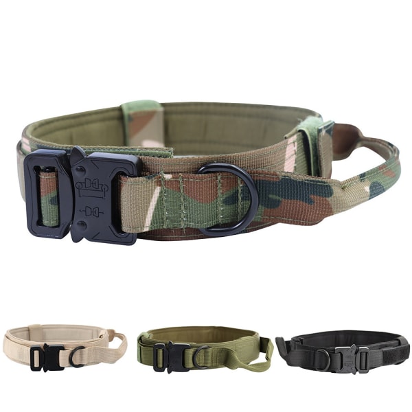Taktiskt hundhalsband Militärt hundhalsband med handtag Camouflage M