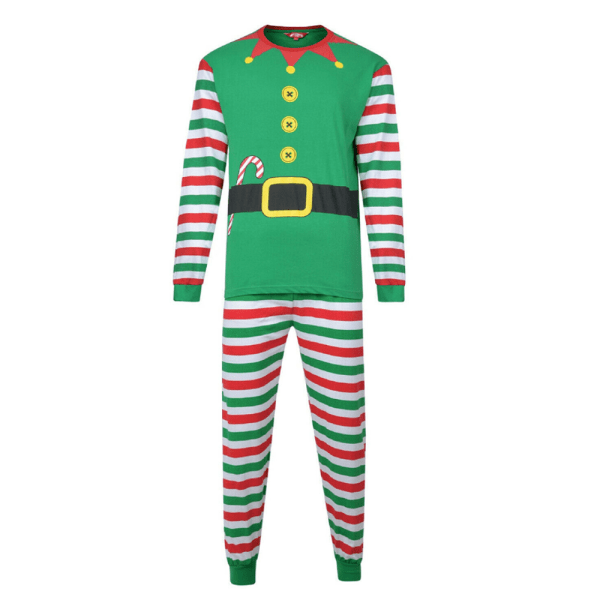 Julpyjamas för familjen - matchande älvpyjamas med långa ärmar och byxor Dad XL