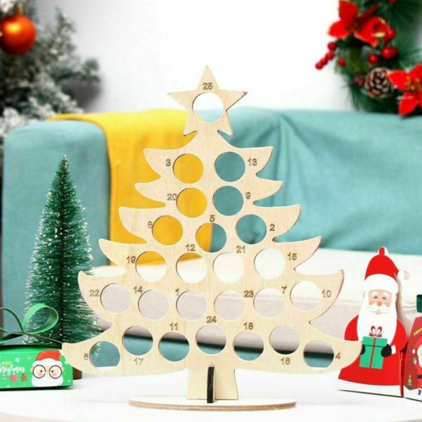 Jul träkalenderfest choklad ram dekor prydnad Tree