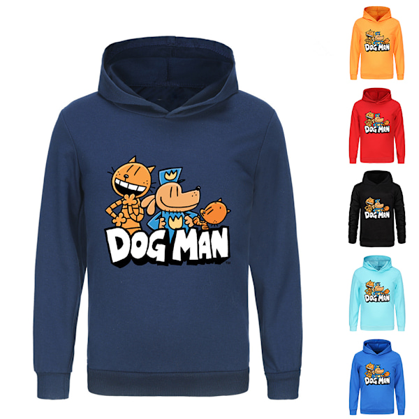 Hoodies HUNDMANN Pullover Tröjor Toppar Långärmad Hoodie Unisex Hooded Sweatshirt Långärmad Pullover Hoody för Pojkar Flickor Barn Tonåringar 7-14 År Dark Blue 160cm