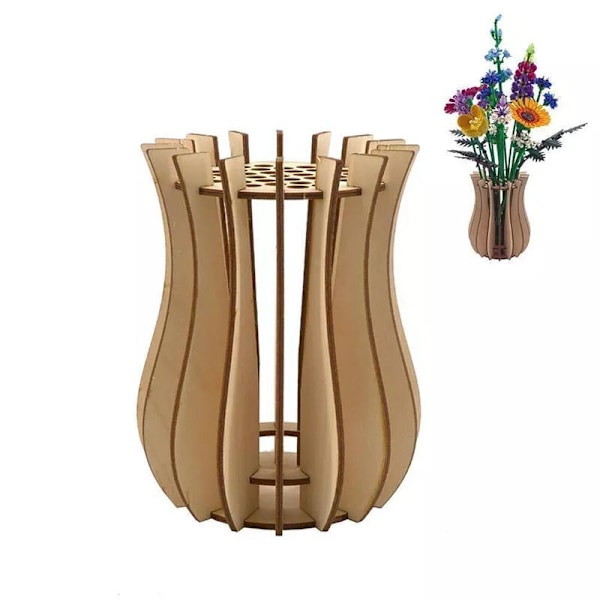 Træpuslespil Blomstervase Kunstige Blomster Vase Blomstervase L